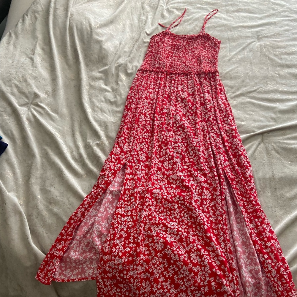 Red Floral Maxi Dress